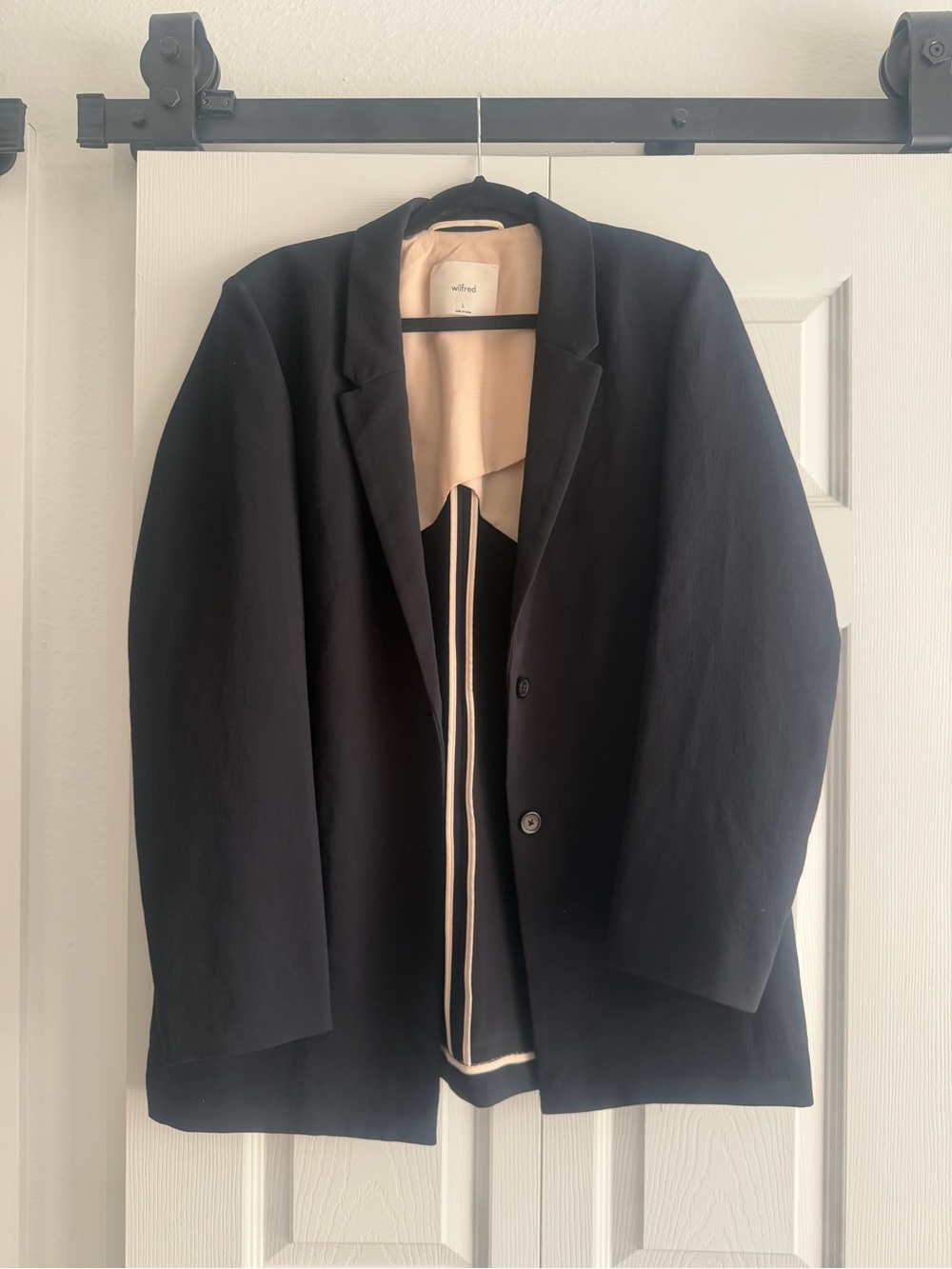 Wilfred Black Blazer with Cream Trimmed Lining